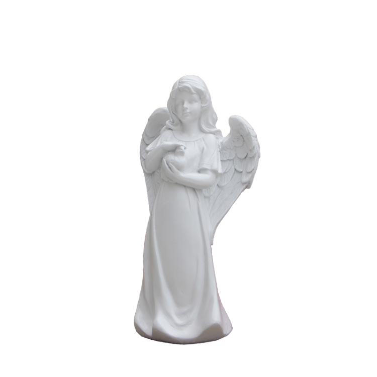 Memorial Angel Figurines with bird