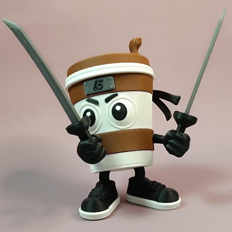 Murderous Cappuccino Statue fiberglass ninja cup