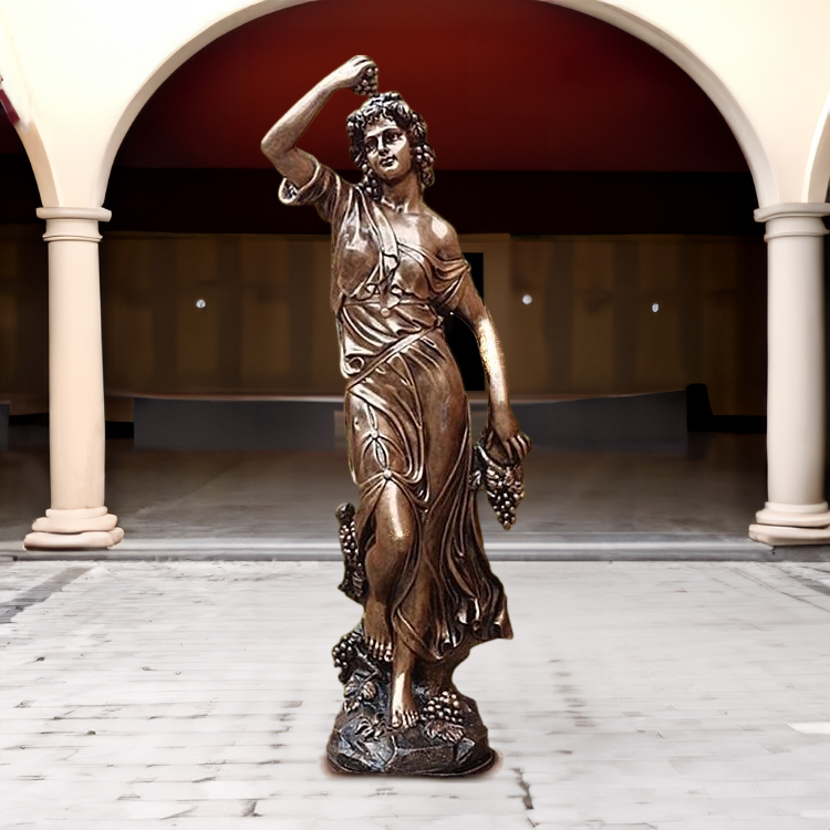 Spring Summer Autumn Winter Statue bronze with grapes