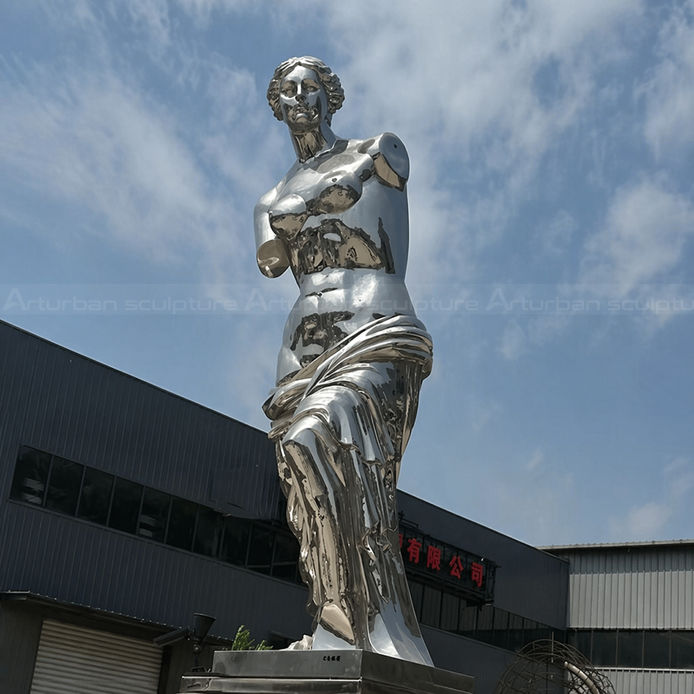 Stainless Steel Polished Mirror Surface Broken Arm Venus Sculpture