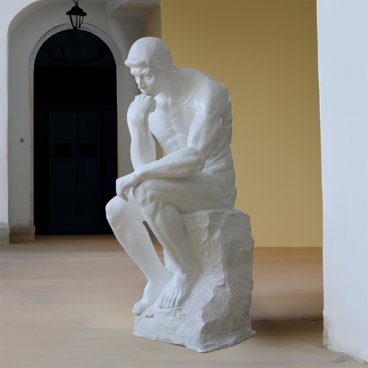 Statue the Thinking Man fiberglass seated