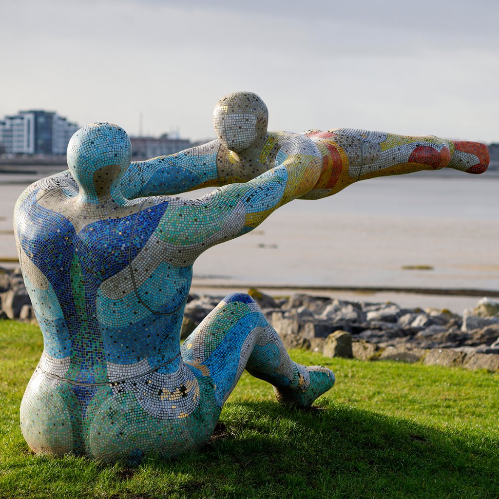 Venus and Cupid abstract outdoor sculpture