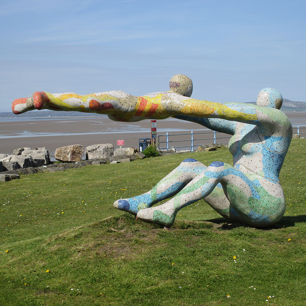 Venus and Cupid modern mosaic sculpture