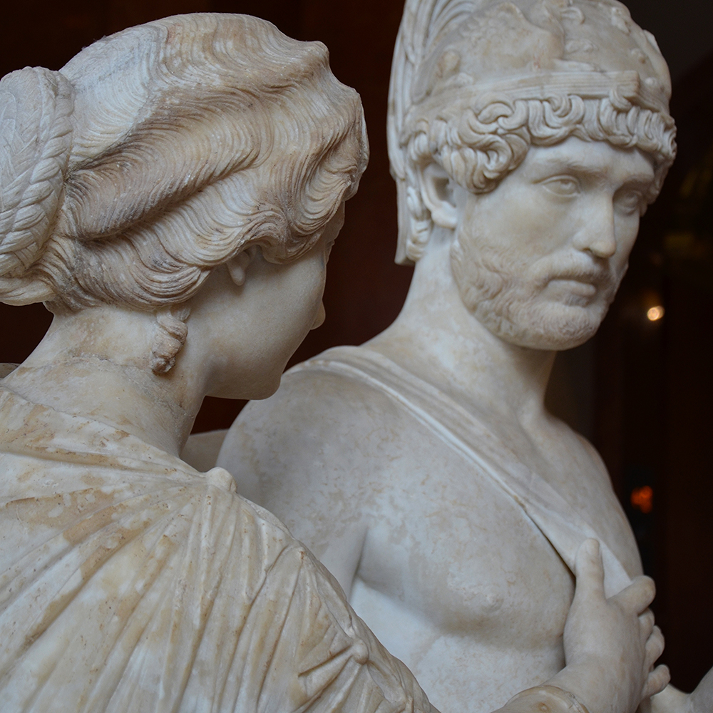 Venus and Mars sculpture close-up view