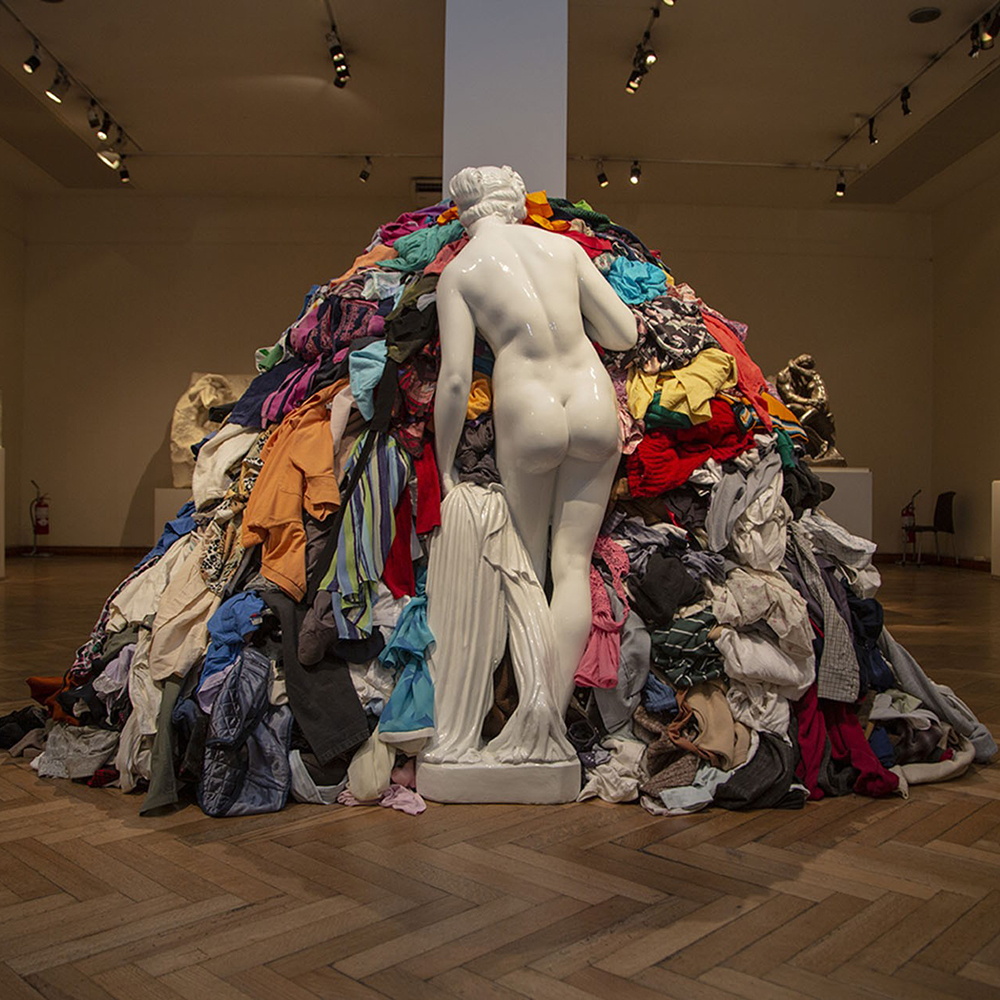 Venus of the Rags contemporary installation sculpture