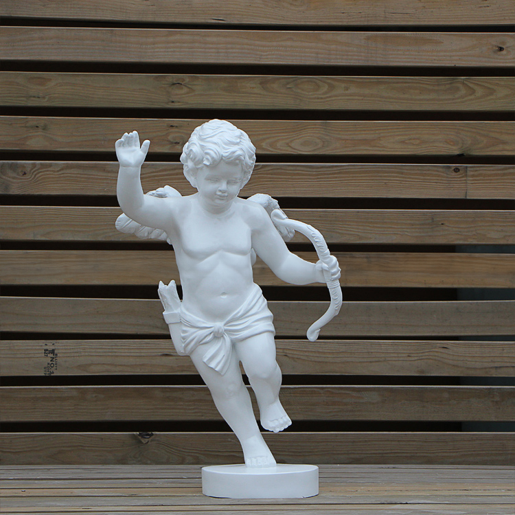 classic fiberglass Sculpture Cupid holding bow