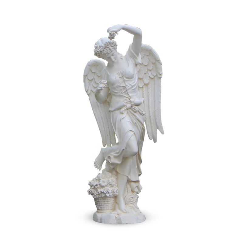 fiberglass 4 Seasons Angel Statues with flower basket