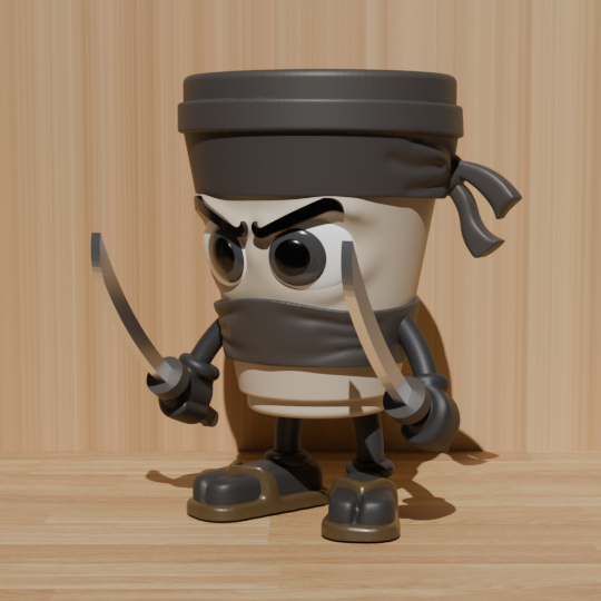 fiberglass Killer Cappuccino Statue holding short sword