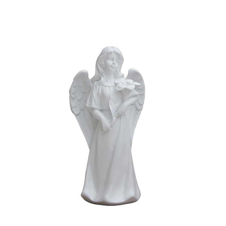 fiberglass Memorial Angel Figurines holding flowers