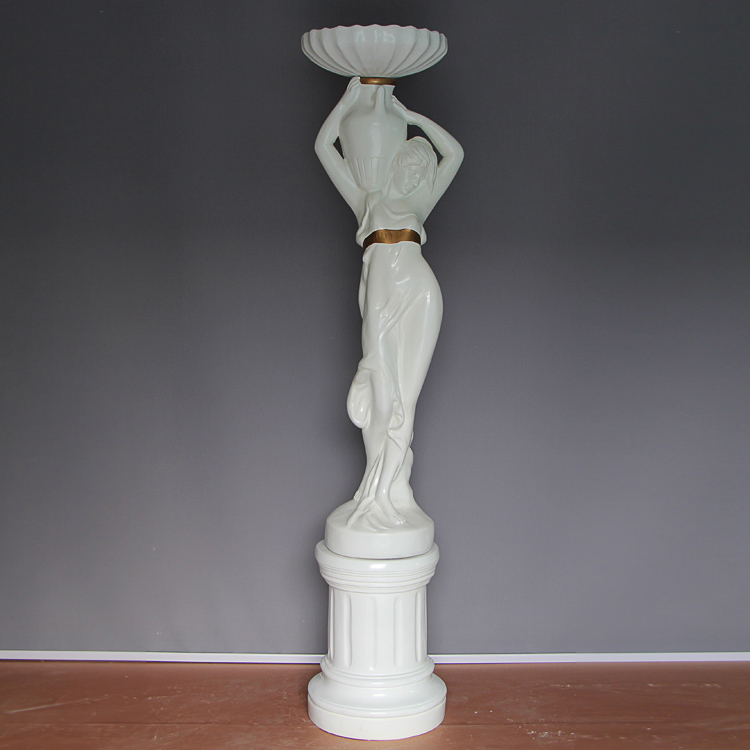 fiberglass Neoclassical Female Statue with pedestal
