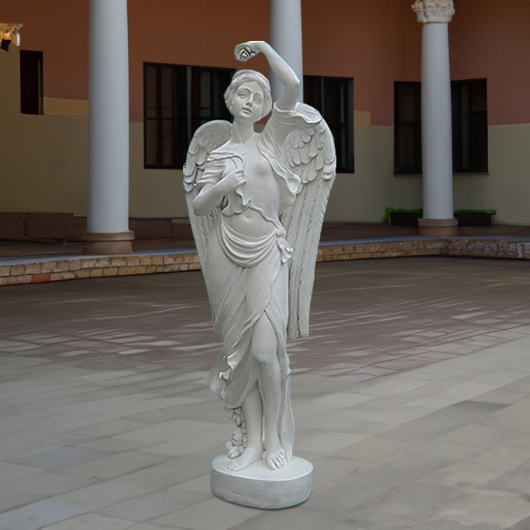 marble 4 Foot Angel Statue with flower