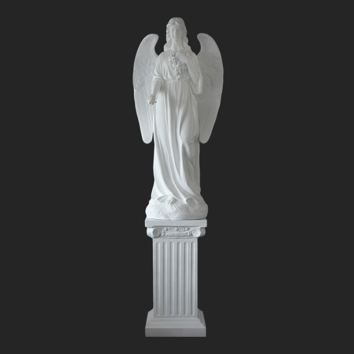 marble Sympathy Angel Statues on column base