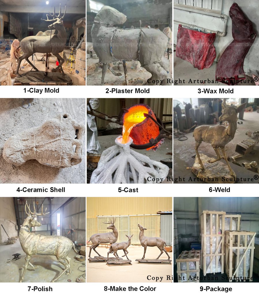 production process of the Deer Family Lawn Ornaments