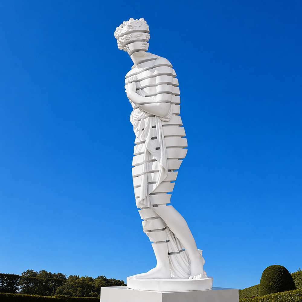 segmented metal Modern Venus Sculpture white