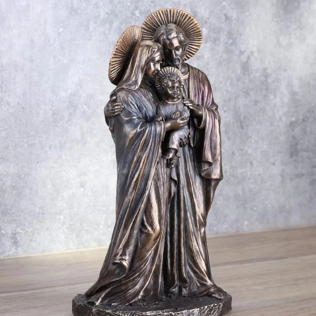 1 (4) bronze holy family sculpture