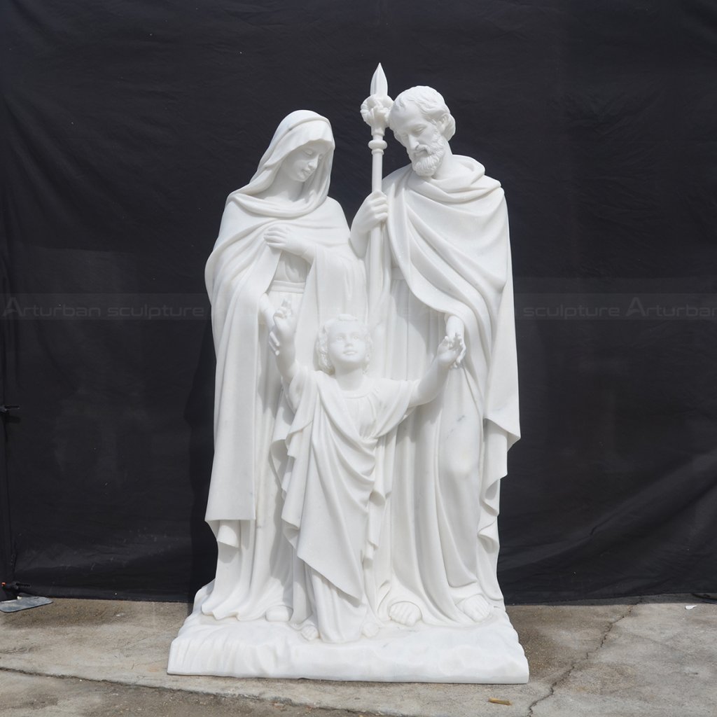2 (2) Large Marble Holy Family Statue for outdoor prayer area