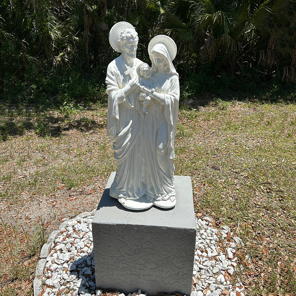 2.1-Holy-Family-garden-statue-placed-in-a-Catholic-garden