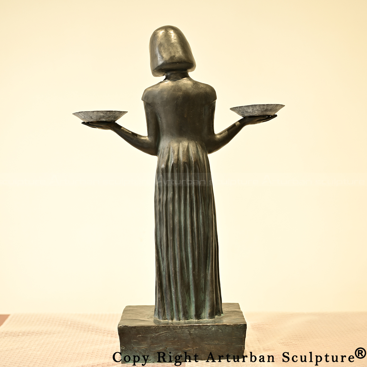 Back view of the Savannah Statue Bird Girl replica