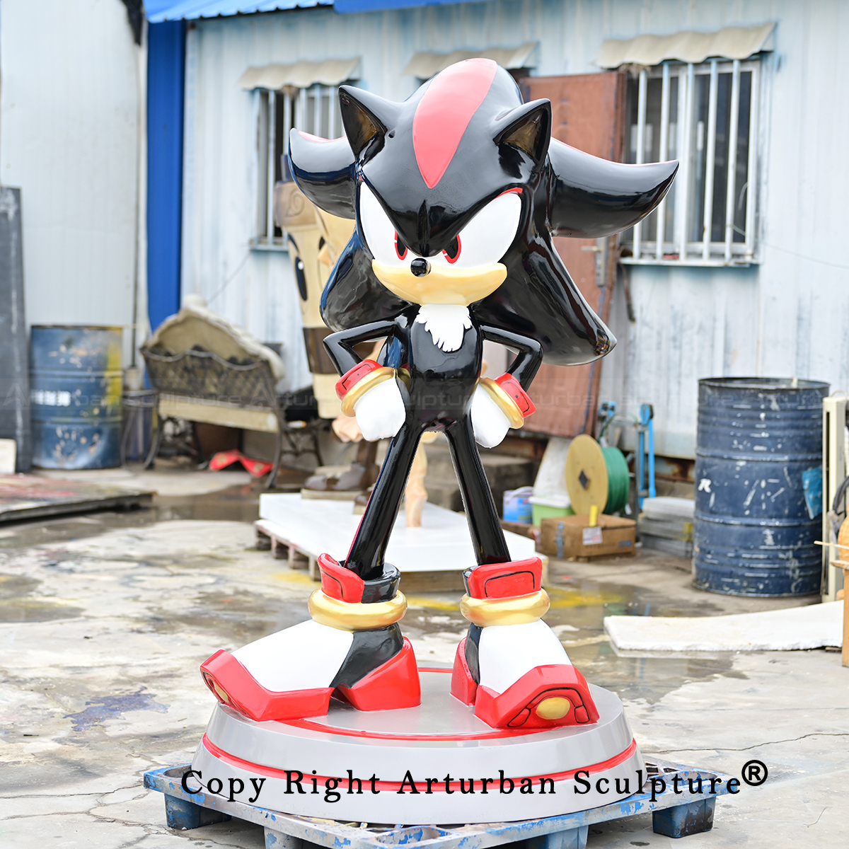 4 Custom Shadow the Hedgehog Statue front