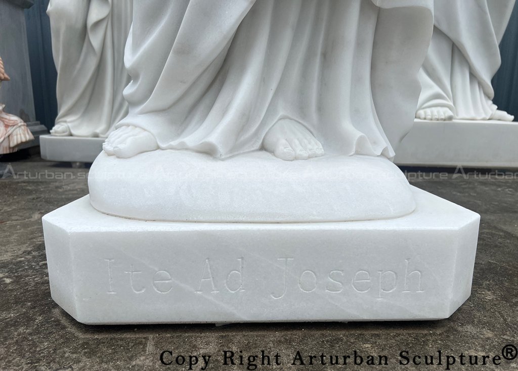 4 Marble saint joseph outdoor statue base inscription