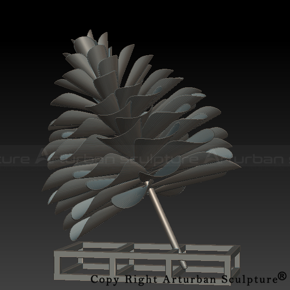 pine cone 3D design model with layered scales