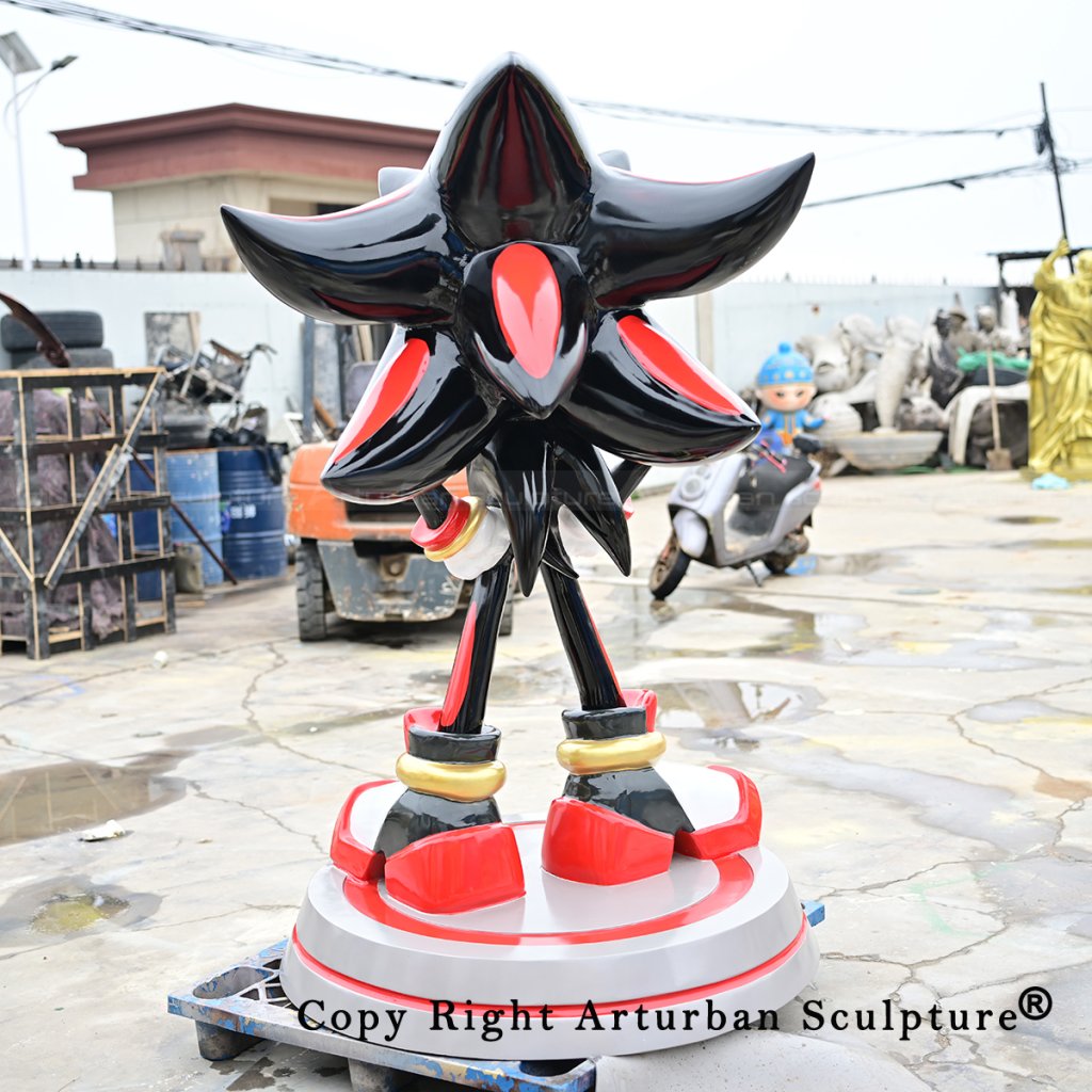 4 fiberglass Shadow the Hedgehog Statue back view