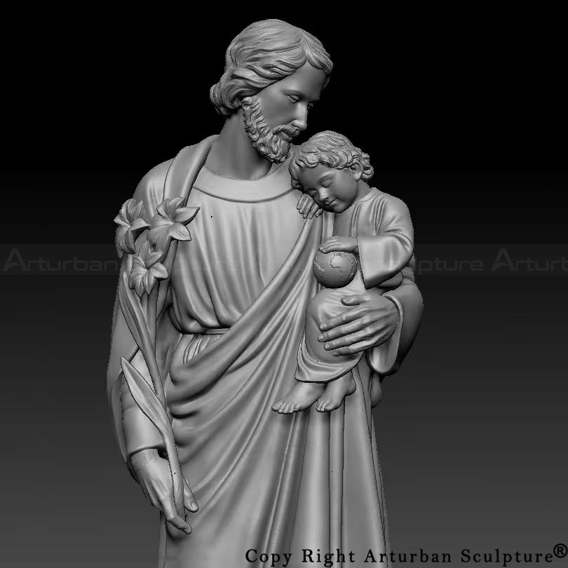 5 Close-up saint joseph outdoor statue 3D model
