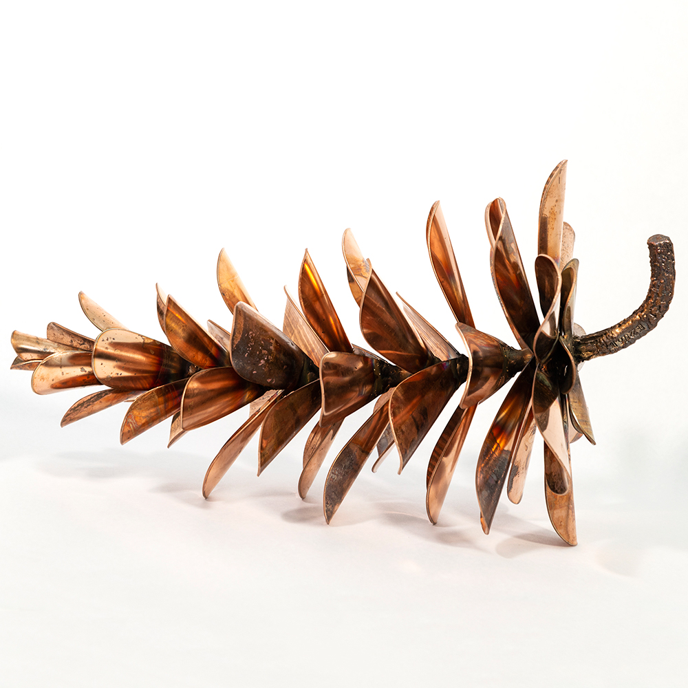 5 Copper pine cone art