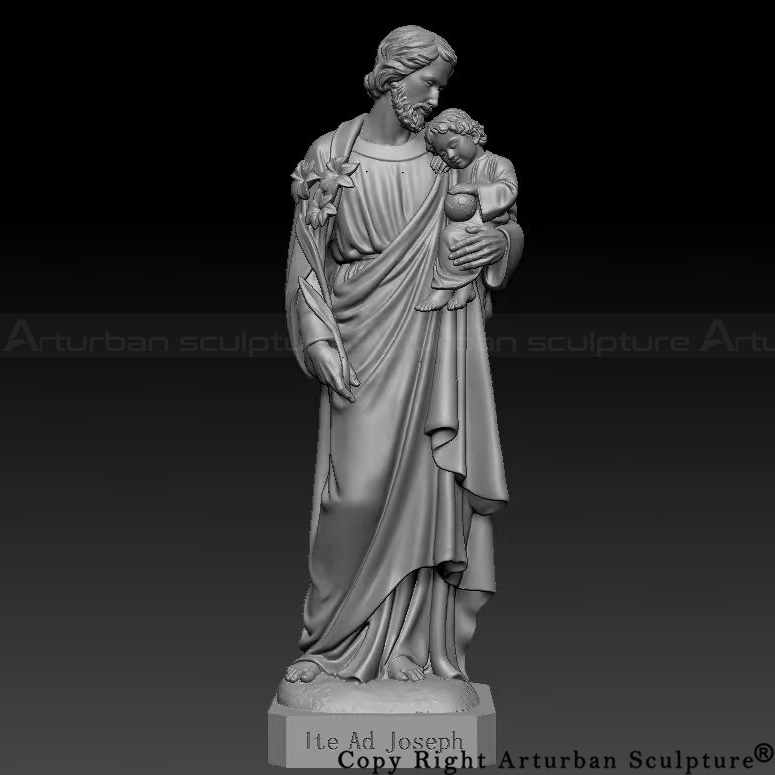 5 Saint Joseph outdoor statue 3D front design