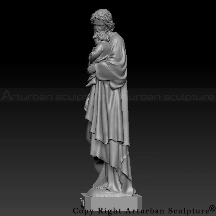 5 Side view Saint Joseph statue 3D design
