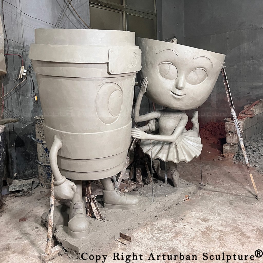 6 Cappuccino Assassino and Ballerian Cappuccino clay sculpture in workshop