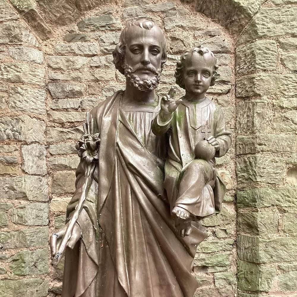 8 Bronze Saint Joseph holding Child Jesus