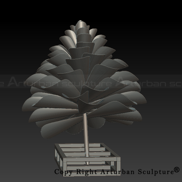 9 pine cone 3D sculpture design