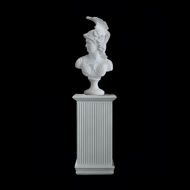 Athena statue bust on fiberglass column