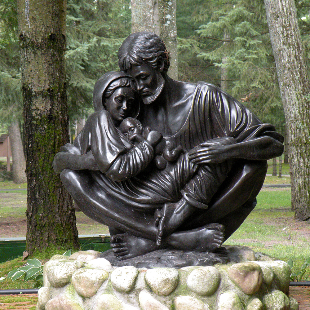 Bronze A Quiet Moment Holy Family garden statue