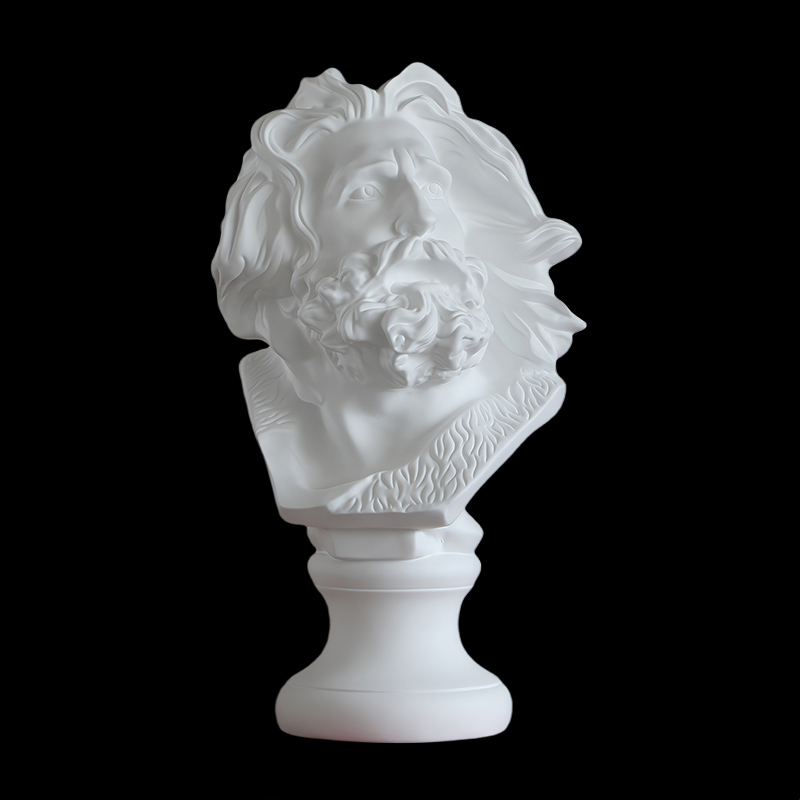 Classical bearded man bust in fiberglass