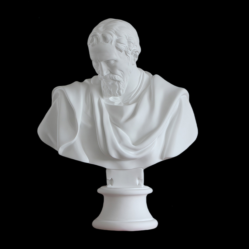 Close-up marble Michelangelo Buonarroti Statue
