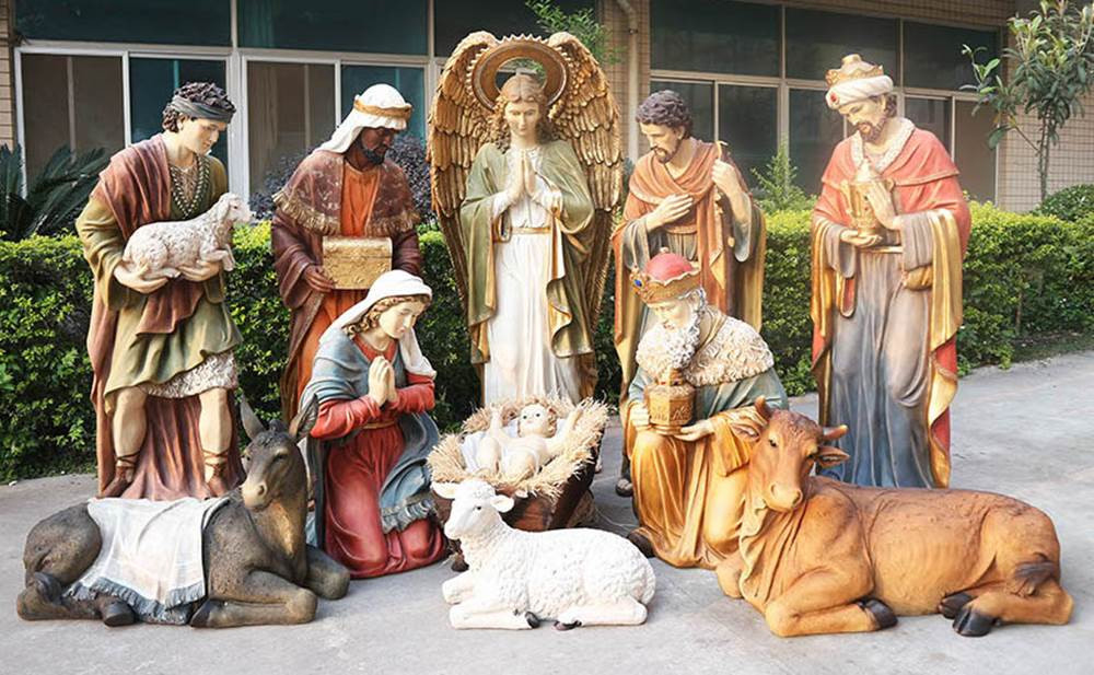 Courtyard holy family statue outdoor fiberglass grouping