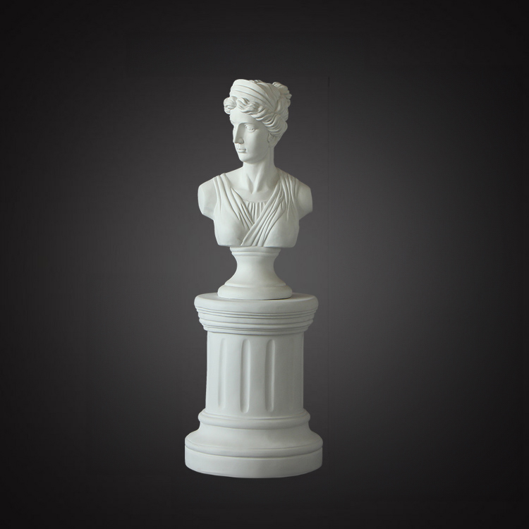Greek Goddess Bust Statue on marble pedestal