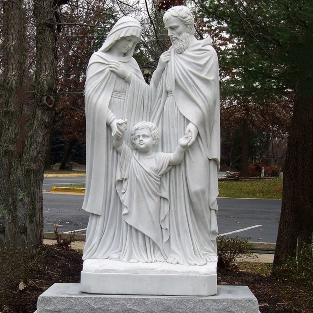 Hand-Carved-Marble-Holy-Family-Statue-At-St