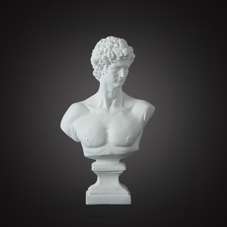 Head of David Bust marble sculpture closeup