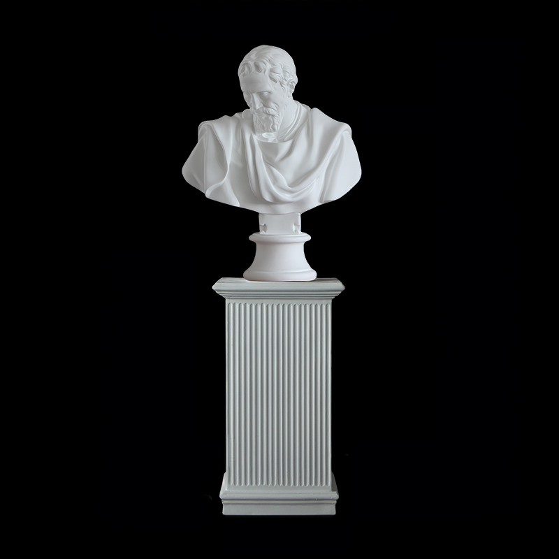 Marble Michelangelo Buonarroti Statue with column base