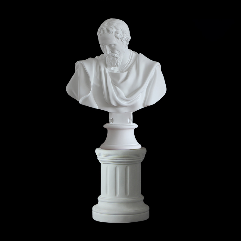 Michelangelo Buonarroti Statue on marble pedestal