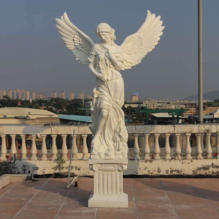 Pedestal fiberglass Winter Angel Statue