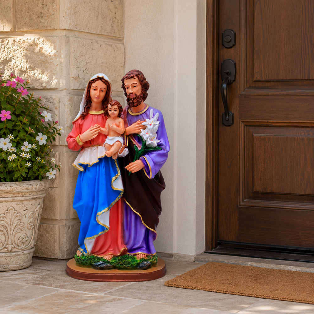Porch holy family statue outdoor fiberglass decor