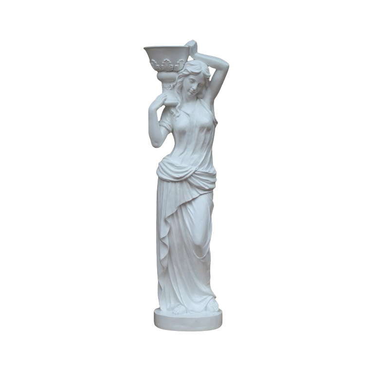 Right fiberglass Flower Pot Lady Statue