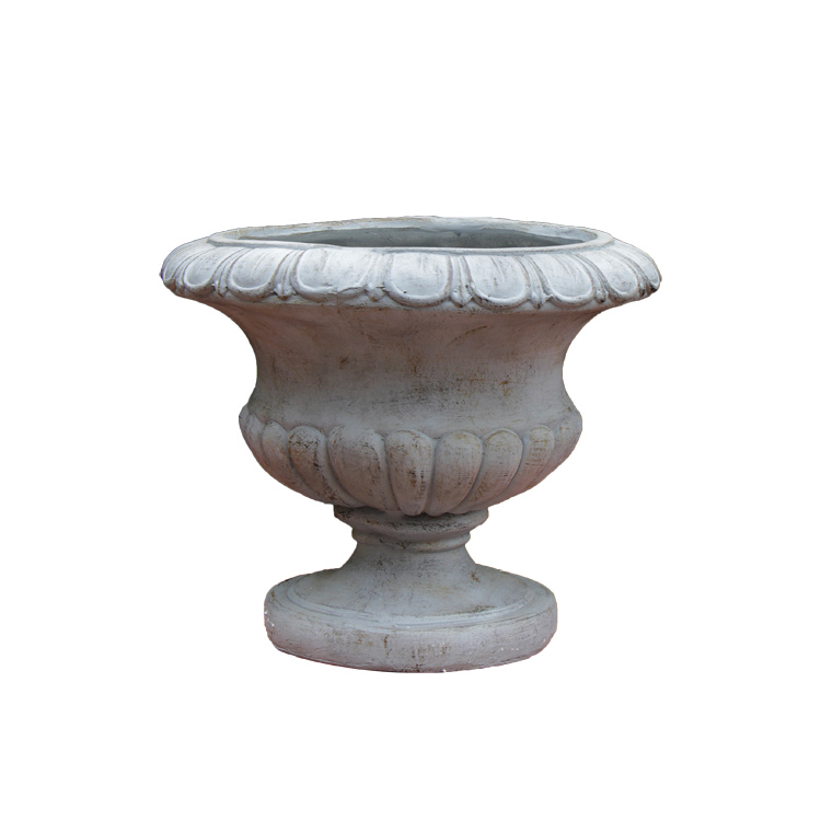 Round Outdoor Stone Urn Planter