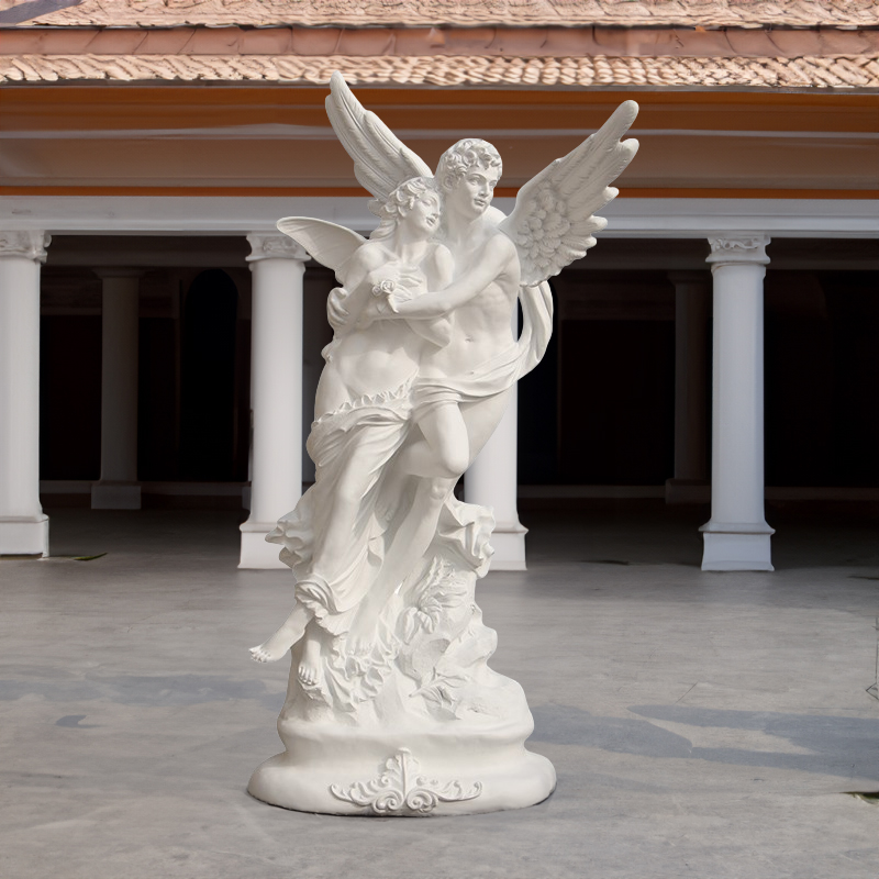 Statue Eros and Psyche fiberglass garden sculpture