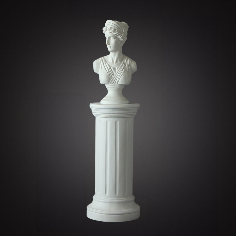 Tall marble Greek Goddess Bust Statue