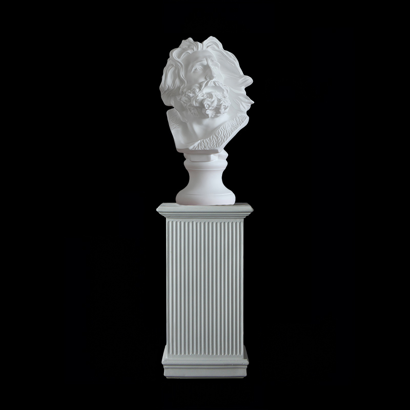 White fiberglass bearded man bust statue